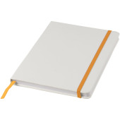 Spectrum A5 notitieboek met gekleurde sluiting - Wit/Oranje