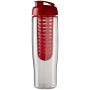 H2O Active® Tempo 700 ml sportfles en infuser met flipcapdeksel - Transparant/Rood