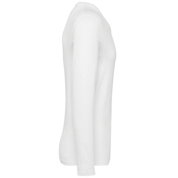 Supima® heren-T-shirt V-hals lange mouwen White S