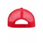 MB6207 5 Panel Flat Peak Cap - red/red - one size