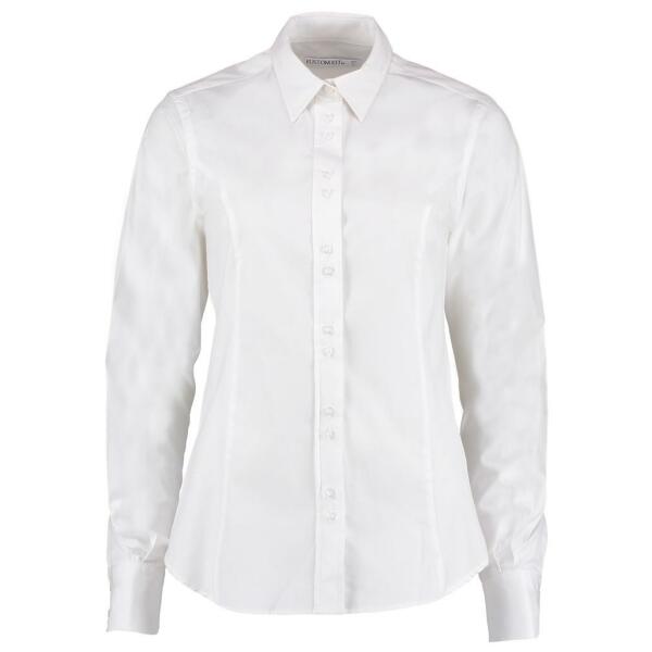 Ladies Long Sleeve Tailored City Business Shirt, White, 20, Kustom Kit