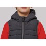 Bodywarmer met capuchon kids Marl Dark Grey 10/12 jaar