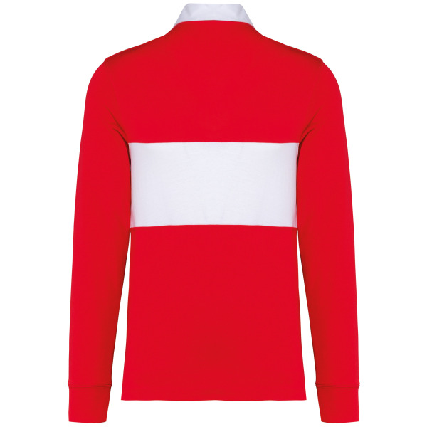 Rugbypolo met lange mouwen Sporty Red / White XXL