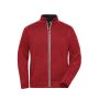 Men's Knitted Workwear Fleece Jacket - SOLID - - red-melange/black - 6XL