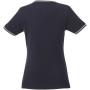 Elbert piqué dames t-shirt met korte mouwen - Navy/Grijs gemeleerd/Wit - XS