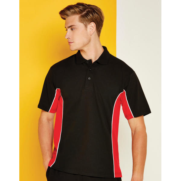 Classic Fit Track Polo - Black/Red/White - 2XL