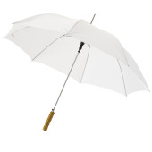 Lisa 23'' automatische paraplu met houten handvat - Wit