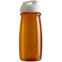 H2O Active® Pulse 600 ml sportfles en infuser met flipcapdeksel - Transparant oranje/Wit