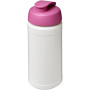 Baseline® Plus 500 ml sportfles met flipcapdeksel - Wit/Roze