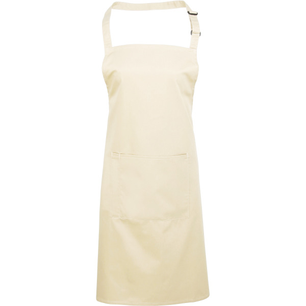 Colours Bib Apron With Pocket Natural One Size