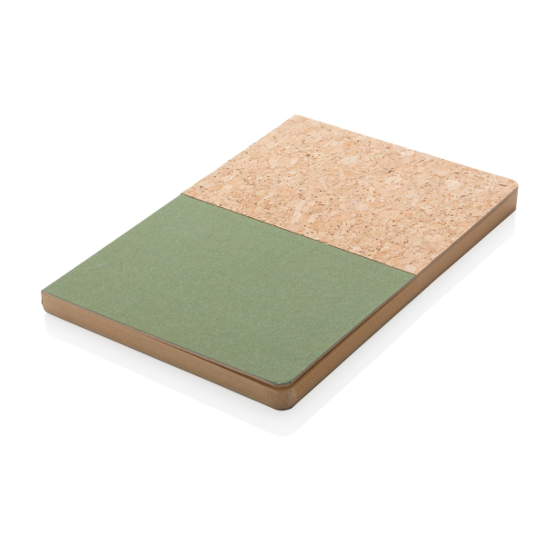 A5 cork & kraft notebook, green