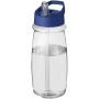 H2O Active® Pulse 600 ml sportfles met tuitdeksel - Transparant/Blauw