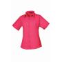Ladies Short Sleeve Poplin Blouse, Hot Pink, 6, Premier