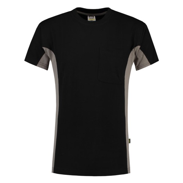 T-shirt Bicolor Borstzak 102002 Black-Grey 8XL