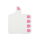 Zelfklevende memoblaadjes Thumbs-up - Wit / Donker roze