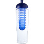 H2O Active® Tempo 700 ml bidon en infuser met koepeldeksel - Transparant/Blauw