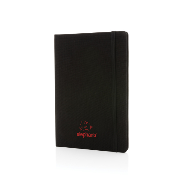 GRS-gecertificeerd RPET A5-notitieboek, zwart, zwart