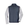 Men's Knitted Hybrid Jacket - light-melange/anthracite-melange - XXL