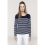 Gestreept dames-T-shirt lange mouwen Navy / White Stripes XS Gestreept dames-T-shirt lange mouwen Navy / White Stripes XS