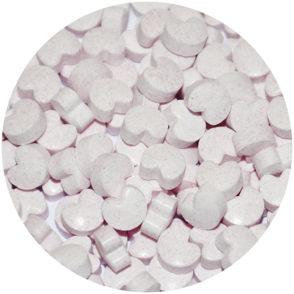 Clic clac hartvormige aardbeiensnoep - Mat wit