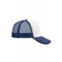 MB070 5 Panel Polyester Mesh Cap - white/navy - one size