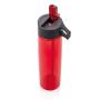 Tritan fles met een rietje, rood