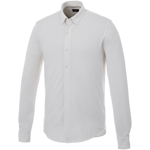Bigelow long sleeve men's pique shirt - White - XS