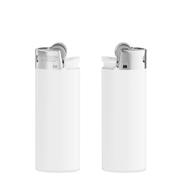 BIC® J25 Standaard aansteker J25 Lighter BO opaque white_BA white_FO white_HO chrome