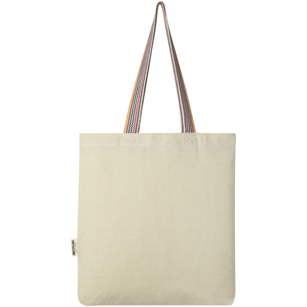 Rainbow 180 g/m² recycled cotton tote bag 5L - Natural
