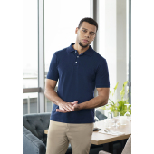 PM 6 Men's Workwear Polo Shirt Modern-Flair, from Sustainable Material , 51% GRS Certified Recycled Polyester / 47% Conventional Cotton / 2% Conventional Elastane - navy - XL