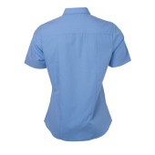 Ladies' Shirt Shortsleeve Poplin - aqua - 3XL