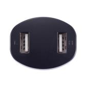 Autolader met dubbele USB, zwart