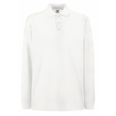 Premium Long Sleeve Polo - White - 3XL