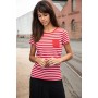 Ladies' T-Shirt Striped - atlantic/white - XS