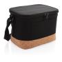 Two tone cooler bag with cork detail, black
