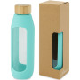 Tidan fles van 600 ml in borosilicaatglas met siliconen grip - Getijde groen