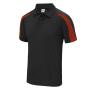 AWDis Cool Contrast Polo Shirt, Jet Black/Fire Red, M, Just Cool