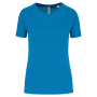 Gerecycled damessport-T-shirt met ronde hals Aqua Blue XXL