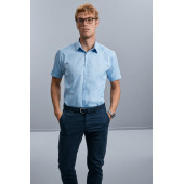 Men's Short Sleeve Herringbone Shirt Light Blue S