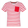 Gestreept T-shirt met zak en korte mouwen kids White / Red Stripe 10/12 jaar
