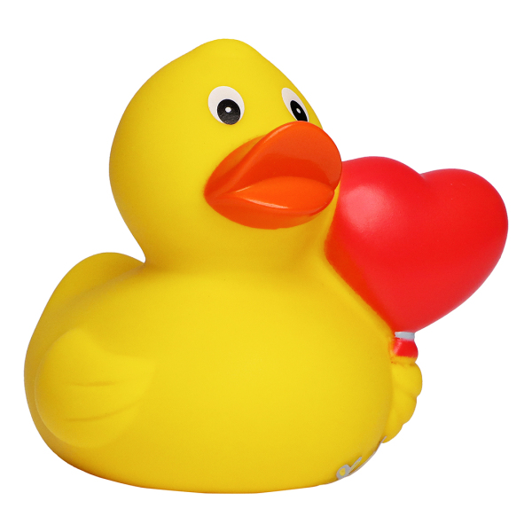 Squeaky duck heart balloon