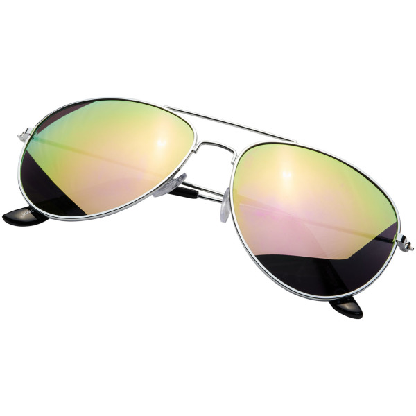 Aviator zonnebril met gekleurde spiegelglazen - Groen