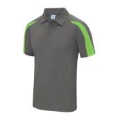 AWDis Cool Contrast Polo Shirt, Charcoal/Lime Green, M, Just Cool