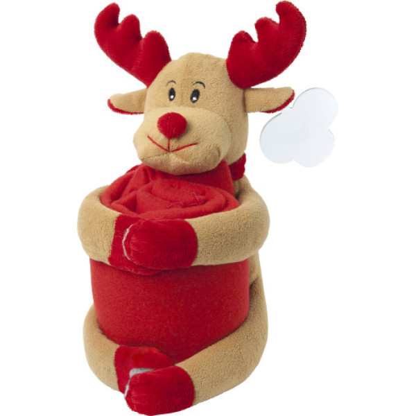 Christmas stuffed animal with blanket