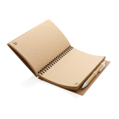 Kurk spiraal notitieboek met pen