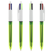 BIC® 4 Colours Fluo balpen 4 Colours Fluo ballpen LP clear yellow_UP white_RI black