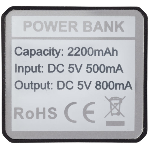 WS101B 2200/2600 mAh powerbank - Zwart - 2200mAh