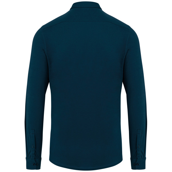 Ecologisch herenoverhemd van jersey Peacock Blue S