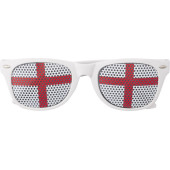 Plexiglas zonnebril met landen vlag rood/wit