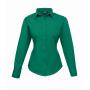 Ladies Long Sleeve Poplin Blouse, Emerald, 26, Premier